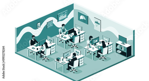 People Working at Office Desks.