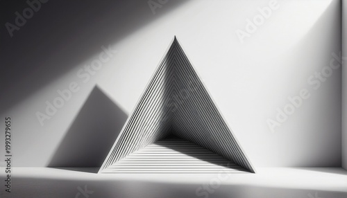 minimal triangle structure on white with shadow play