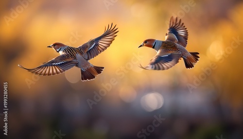 a breathtaking capture of two birds in flight their wings spread wide against a soft blurred background symbolizing freedom and the beauty of nature s majestic creatures