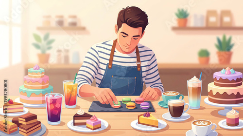 A young barista carefully arranging instagram worth