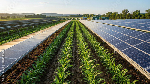 Main subject a modern sustainable farm landscape