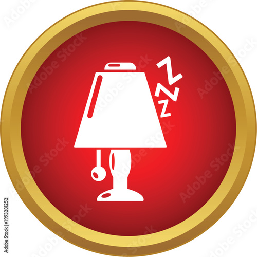 Table lamp with zzz symbols representing a sleep mode or night mode icon