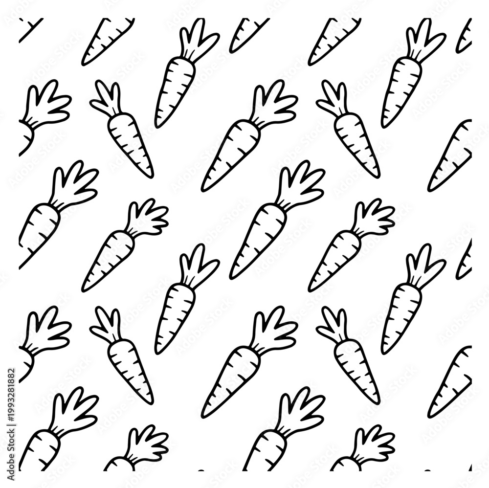 Fototapeta premium Hand drawn fruits and vegetables seamless pattern and frames