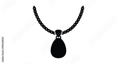 A black necklace with a pendant rendered as a striking silhouette