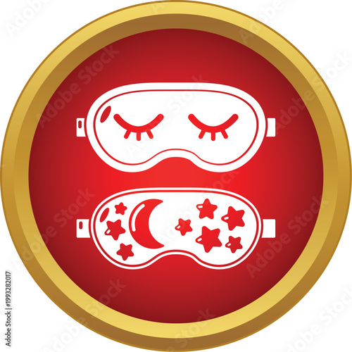 Two sleep masks with closed eyes and stars, representing sleep and rest