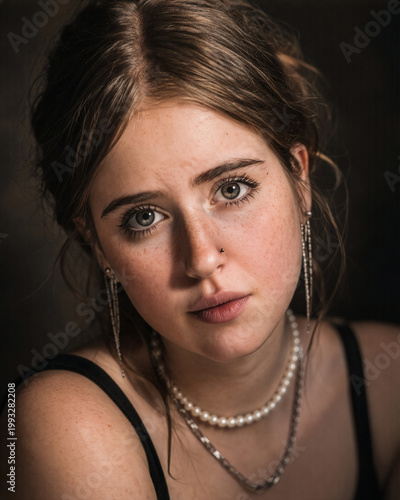 Nachdenkliche junge Frau