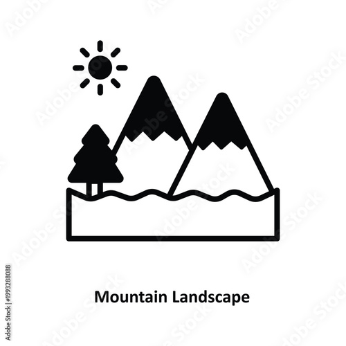 Mountain Landscape Vector icon which can easily modify or edit