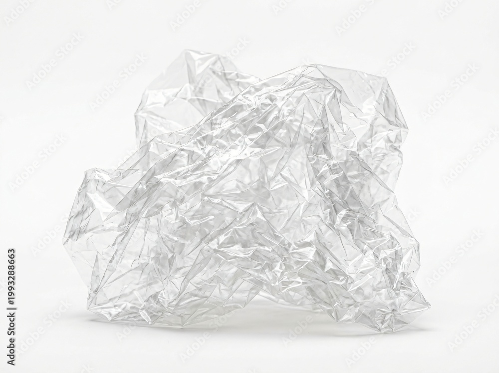 Fototapeta premium A crumpled plastic sheet, a symbol of waste and the environment