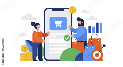 Online Shopping Experience with Mobile App and Customer Interaction.