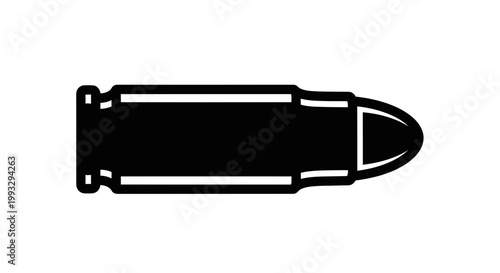 Single black and white bullet icon isolated on white background flat illustration
