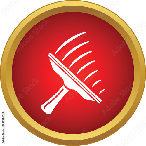 Squeegee icon quickly wiping a surface, symbolizing cleanliness and hygiene