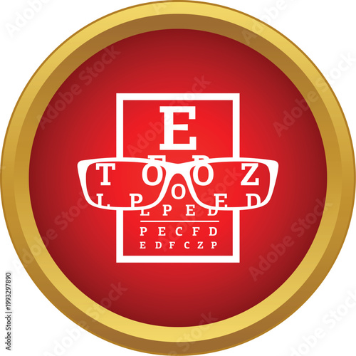 Eye chart and glasses presenting the concept of optometry and eyesight examination