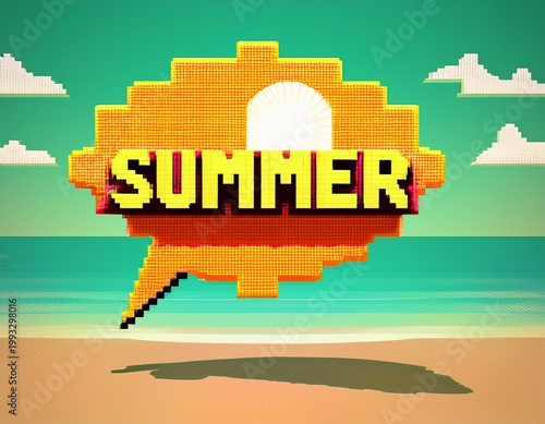 pixelated summer chat message