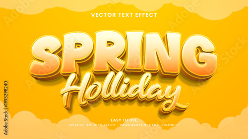 spring holliday editable text effect 3d vector