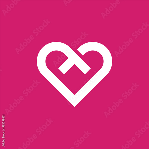Heart-shaped symbol with an abstract design on a pink background