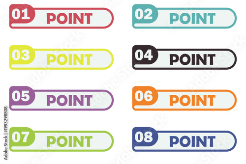 イラスト素材：ポイント,重要,チェック,注目,注意,数字	
