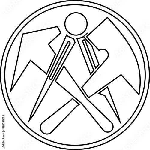 Aufkleber, Dachdecker, Werkzeuge, Dachdecker Logo