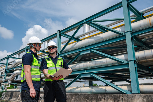 The petroleum engineering team inspected the petroleum pipelines at the oil storage facility.