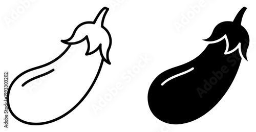 eggplant aubergine icon fresh organic vegetable