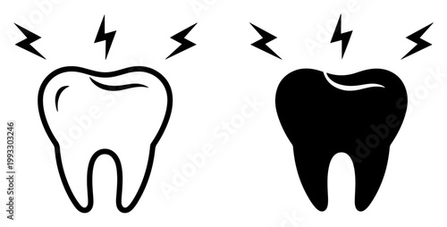 toothache pain icon dental suffering symbol