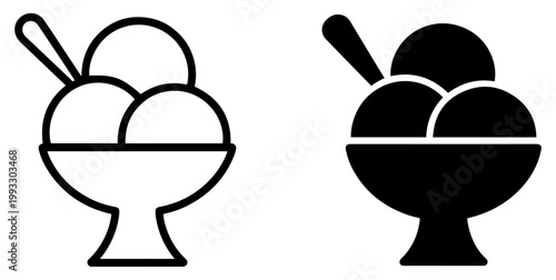 ice cream sundae vector icon filled