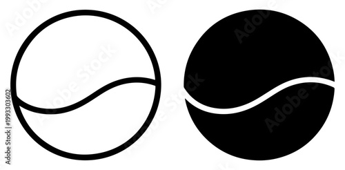 tennis ball icon sport vector