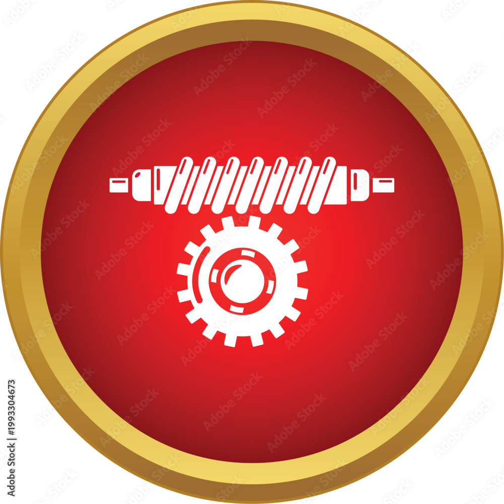 Fototapeta premium Worm gear mechanism icon illustrating mechanical power transmission