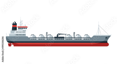 Large Cargo Ship Illustration.