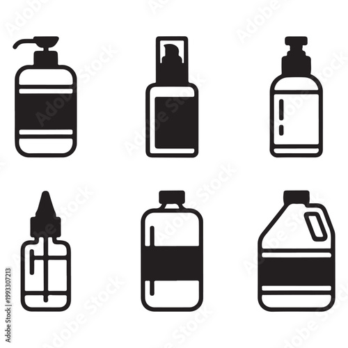 Modern Liquid Product and Chemical Container Icons