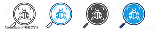 malware scanning icon set multiple style