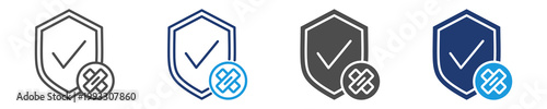security patch icon set multiple style