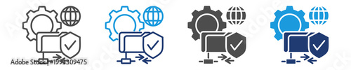 secure file transfer protocol icon set multiple style