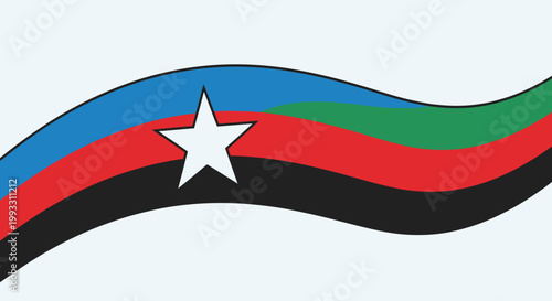 Juneteenth Day celebration with waving flag of freedom and star