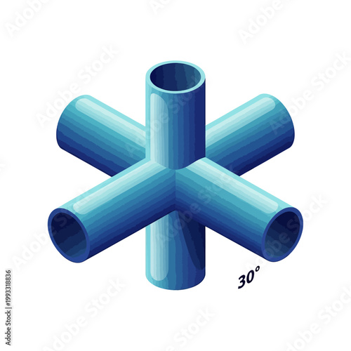 Blue plastic pipe connector fitting part.