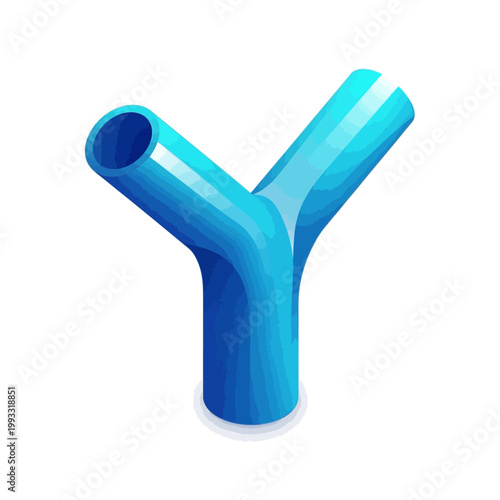 Blue plastic pipe connector fitting.