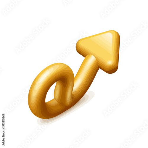 Golden male gender symbol icon.