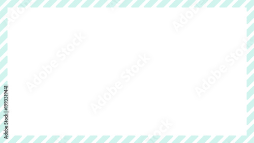 手書きの水色のしましま模様の飾り枠が付いた囲みフレーム - シンプルでかわいい背景素材 - 16:9