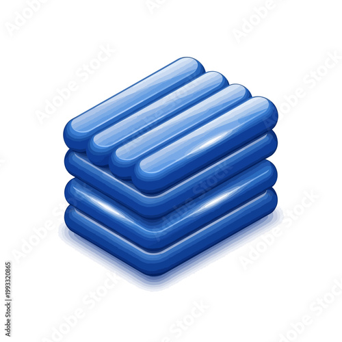 Stack of blue rubber erasers.