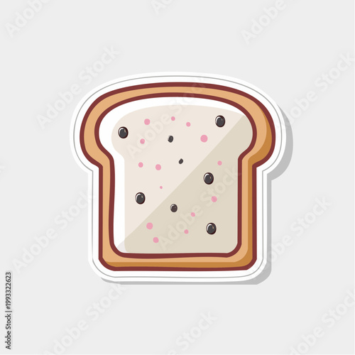 Cartoon slice of bread with dark spots