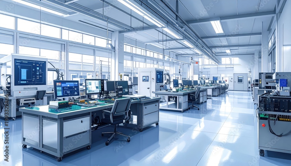 © abdul - Modern electronics manufacturing and research facility with advanced technology © abdul - Modern electronics manufacturing and research facility with advanced technology