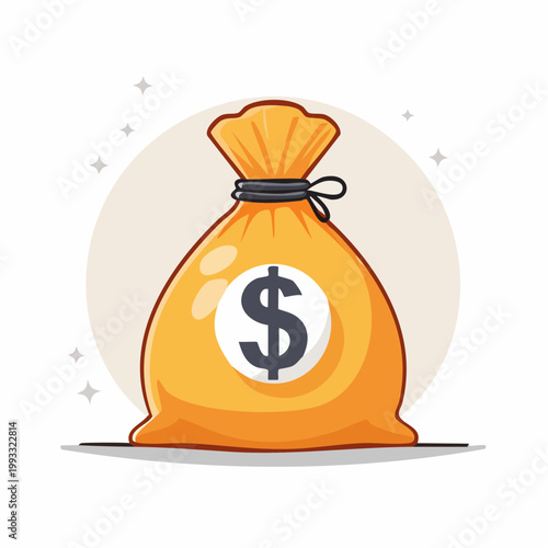 Cartoon Money Bag with Dollar Sign