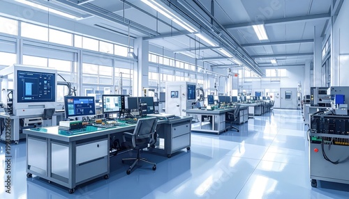 Modern electronics manufacturing and research facility with advanced technology
