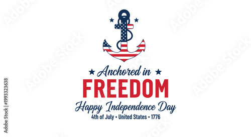 Independence Day, Patriotic Symbols, American Flag, Anchor Icon, Freedom Celebration