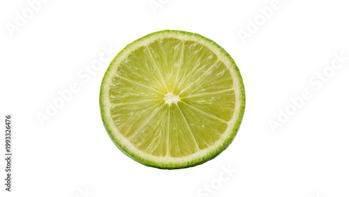 Fresh Lime Slice with Juicy Pulp and Visible Seeds