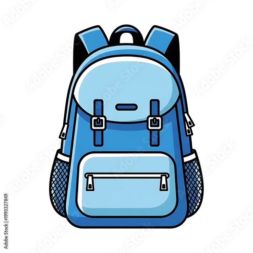 Blue school backpack illustration.