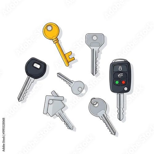 Collection of various metal keys.