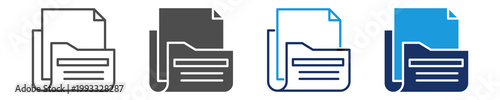 document icon set with multi concept