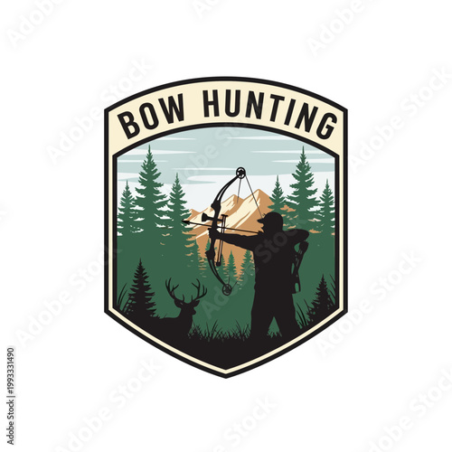 Man holding bow and arrow hunting.