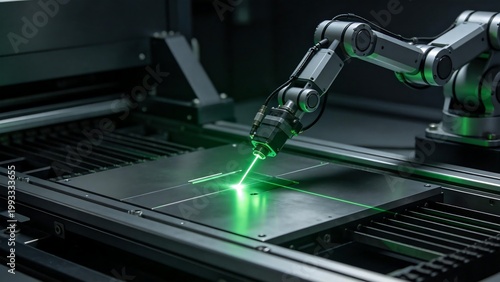 Industrial robotic arm with laser