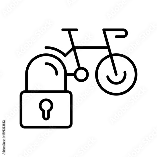 Bicycle parking icon. Infrastructure and bicycle parking line symbol. Black and white.